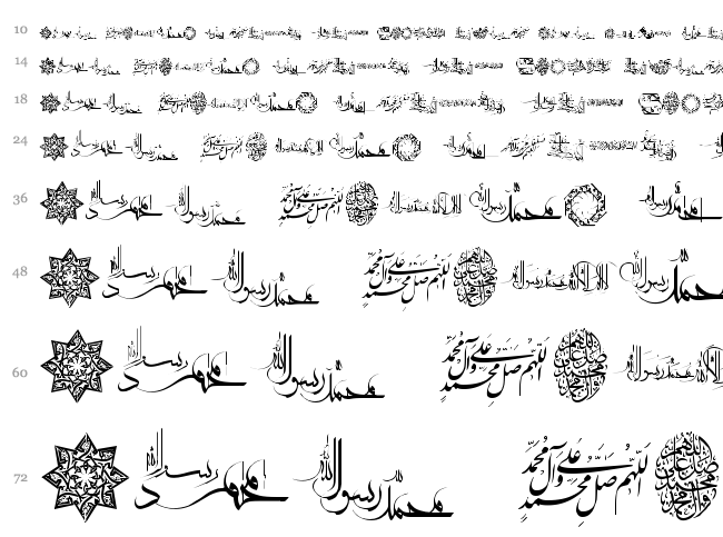 Mohammad RasoolAllah font waterfall